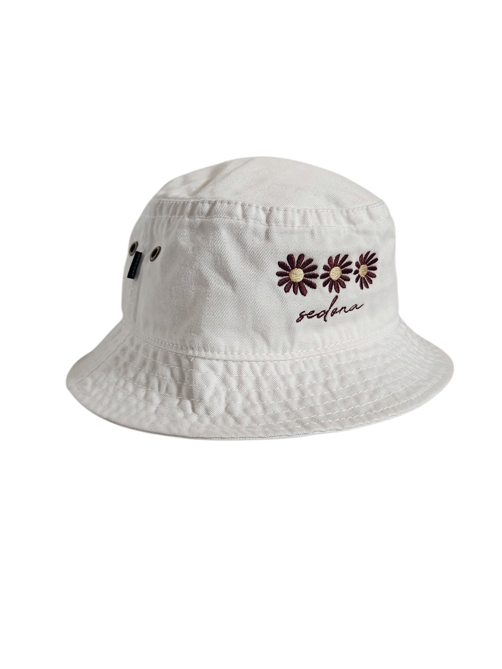 Legacy White Sedona Arizona Floral Embroidered Bucket Hat Size S/M